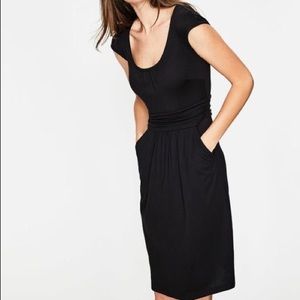 Boden Black Margot Jersey Cap Sleeve Dress